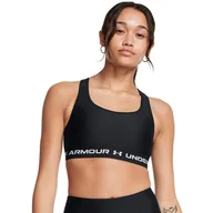 Bielizna sportowa damska - Biustonosz treningowy Under Armour Crossback Mid Bra - czarny - UNDER ARMOUR - miniaturka - grafika 1