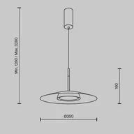 Lampy sufitowe - Maytoni żyrandol LED El, Ø 35 cm, czarny, aluminium - miniaturka - grafika 1