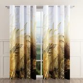 Zasłony - Zasłona gotowa tkanina drukowana Pióra Czerń 150x250cm 150 x 250 [cm] - miniaturka - grafika 1