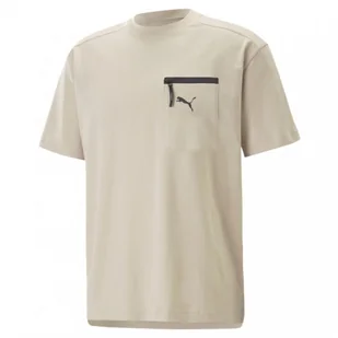 Męski t-shirt basic Puma Open Road - beżowy - PUMA - Koszulki sportowe męskie - miniaturka - grafika 1