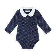Body dla niemowląt - Body z kołnierzykiem, granatowe w kropeczki 62 - miniaturka - grafika 1
