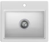 Zlewozmywaki - Brenor Zlewozmywak Granitowy ARGO biały - miniaturka - grafika 1