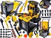 Mały majsterkowicz - Warsztat 3w1 z Narzędziami na Kółkach Walizka Skrzynka Zestaw Majsterkowicz - miniaturka - grafika 1