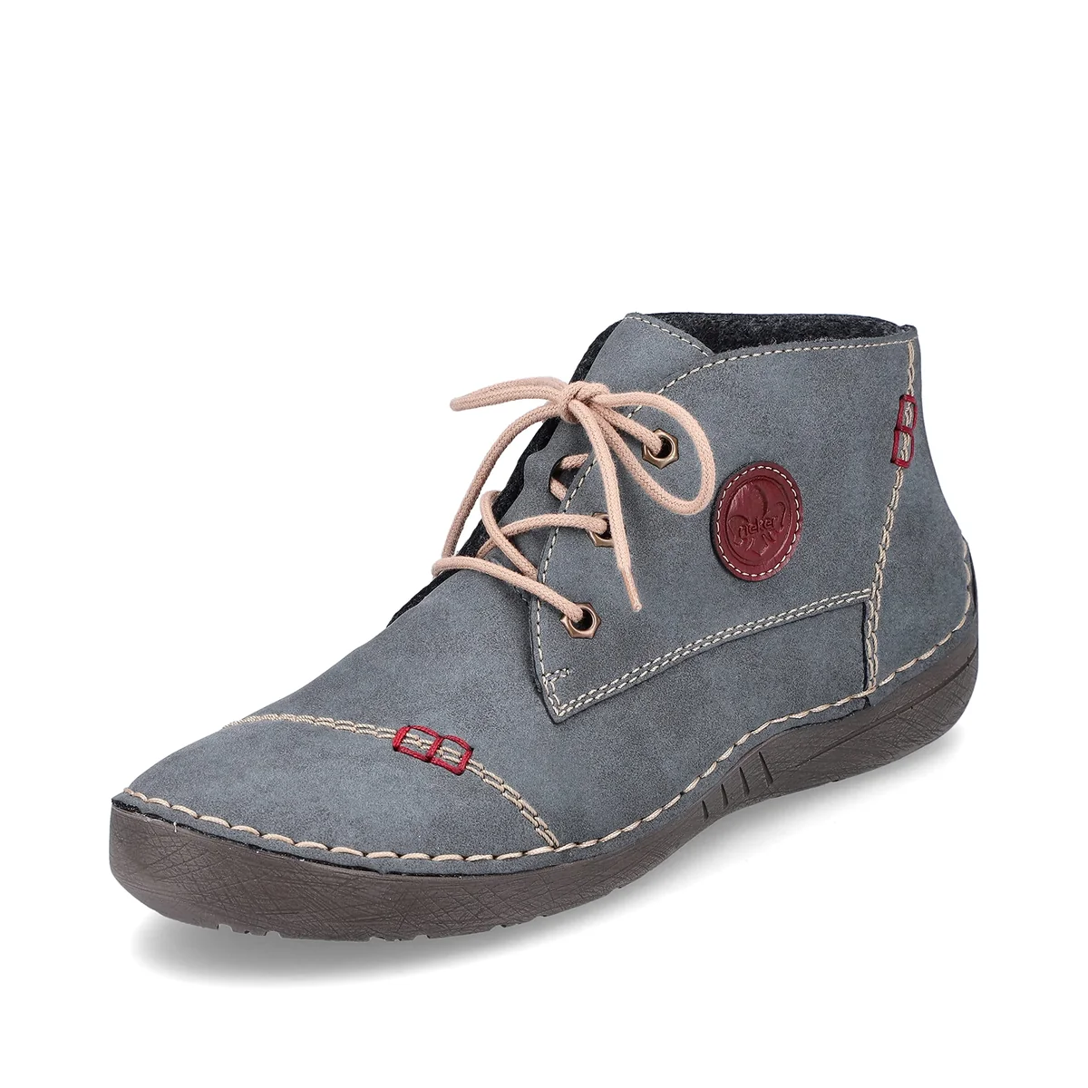 Rieker Damskie wygodne buty 52540, damskie półbuty sznurowane, niebieski 14, 40 EU