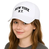 Czapki i chusty sportowe męskie - Czapka z daszkiem bejsbolówka damska męska NY biała - miniaturka - grafika 1