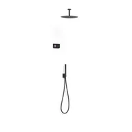 Zestawy prysznicowe - Tres Shower Technology Zestaw prysznicowy podtynkowy termostatyczny elektroniczny z deszczownicą czarny mat 09288567NM - odbiór osobisty: Kraków, Warszawa - miniaturka - grafika 1