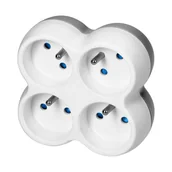 Przedłużacze i rozgałęźniki - Rozgałęźnik z 4 gniazdami z uziemieniem biało-szary Orno - miniaturka - grafika 1