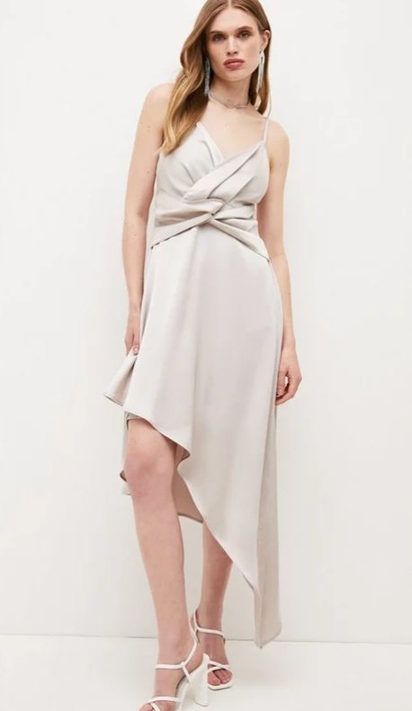 KAREN MILLEN SUKIENKA ASYMETRYCZNA SZARA 34 1YFQ