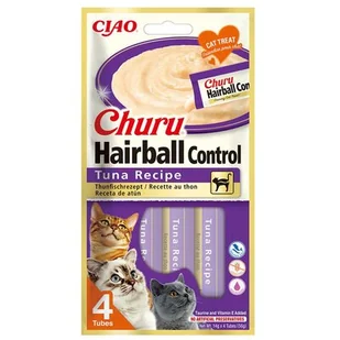 INABA Cat Churu Hairball tuńczyk 4x14g (56g) - Przysmaki dla kotów - miniaturka - grafika 1