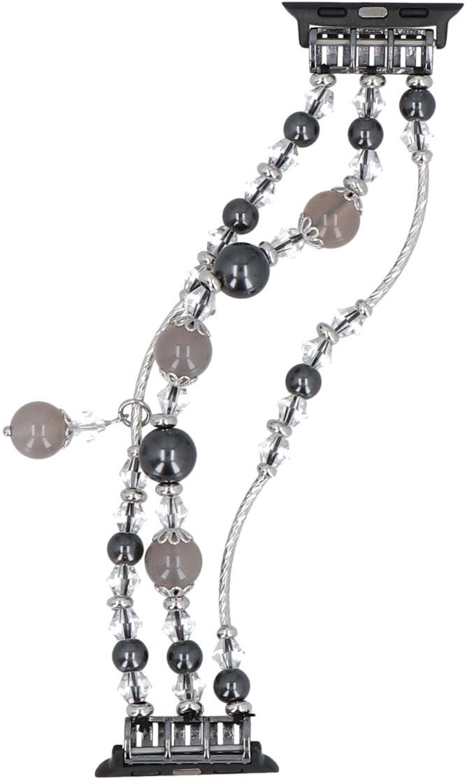 GlacierX bransoleta do smartwatcha Triple Strand Beaded Charm Bracelet Silver Blush do Apple Watch 38/40/41mm Szara