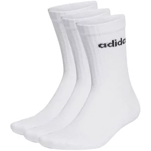 Skarpety ADIDAS Linear Crew Cushioned 3Pack białe - Skarpetki damskie - miniaturka - grafika 1