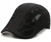 Czapki męskie - KASZKIET męski sportowy czapka letnia z siatką CZARNY Pako Jeans - miniaturka - grafika 1