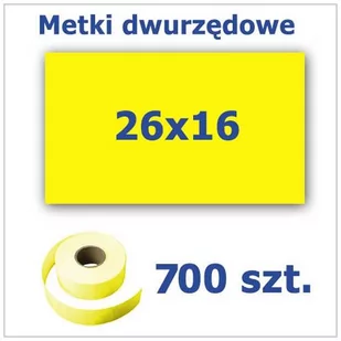 Metki dwurzędowe 26x16 żółte, prostokątne 3500szt - Cenówki - miniaturka - grafika 1