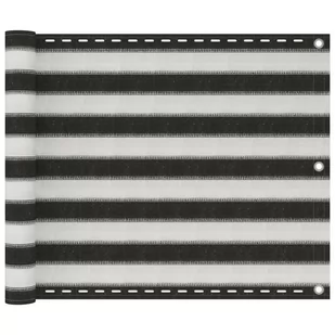 vidaXL Parawan balkonowy z HDPE, 75x500 cm, antracytowo-biały vidaXL - Parawany - miniaturka - grafika 1