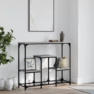 Stolik konsolowy, szary dąb sonoma, 89,5x28x76 cm Lumarko! - Konsole i sekretarzyki - miniaturka - grafika 1