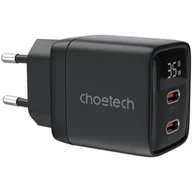 Ładowarki do telefonów - Ładowarka sieciowa GAN USB-C-USB-C Choetech PD6051 (czarna) - miniaturka - grafika 1