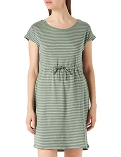 VERO MODA Women's VMAPRIL SS Short Dress NOOS minisukienka, Laurel Wreath/Stripes: Snow-Rebecca, L - Sukienki - miniaturka - grafika 1