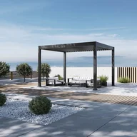 Kratki i pergole - Pergola elektryczna tarasowa DELUXE PRO AUTOMATIC 3x4 z oświetleniem LED, Anthracite - Gutroof - miniaturka - grafika 1