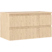 Szafki łazienkowe - Mexen Rivel szafka łazienkowa podumywalkowa 90 cm z blatem, 2 szuflady, ryflowana , dąb - 91A20-09047-2-BFFC81 - miniaturka - grafika 1