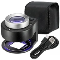 Mikroskopy i lupy - LUPA JUBILERSKA NUMIZMATYCZNA MIKROSKOP SZKŁO POWIĘKSZAJĄC 30X USB-C LED UV - miniaturka - grafika 1
