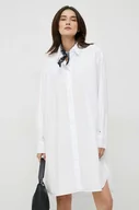 Sukienki - Tommy Hilfiger sukienka bawełniana kolor biały mini oversize - miniaturka - grafika 1