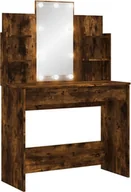 Toaletki - vidaXL Toaletka z oświetleniem LED dąb wędzony 96x40x142 cm - miniaturka - grafika 1