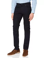 Spodenki męskie - bugatti Męskie spodnie Regular Fit, czarne lub niebieskie, trwałe kolory, z pięcioma kieszeniami, bawełna, stretch, niebieski (Navy 370), 32W / 30L - miniaturka - grafika 1