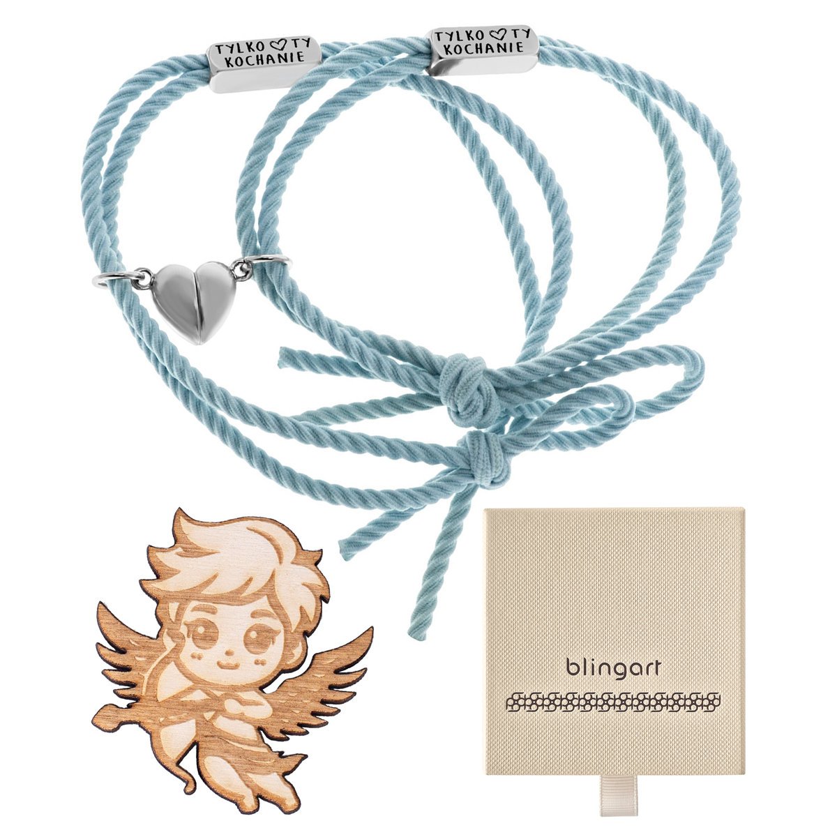 Bransoletki dla par z GRAWEREM elastyczne MAGNES k