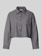 Bluzki damskie - Bluzka koszulowa z listwą guzikową model ‘TARA’ - miniaturka - grafika 1