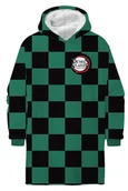 Bluzy męskie - Kocobluza Demon Slayer Halantex koc z rękawami ponczo blanked hoodie manga - miniaturka - grafika 1