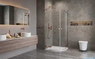 Radaway Essenza Pro Brushed Copper Pdd kabina 80x80 cm szczotkowana miedź 10095080-93-01L/10095080-93-01R - Kabiny prysznicowe - miniaturka - grafika 4