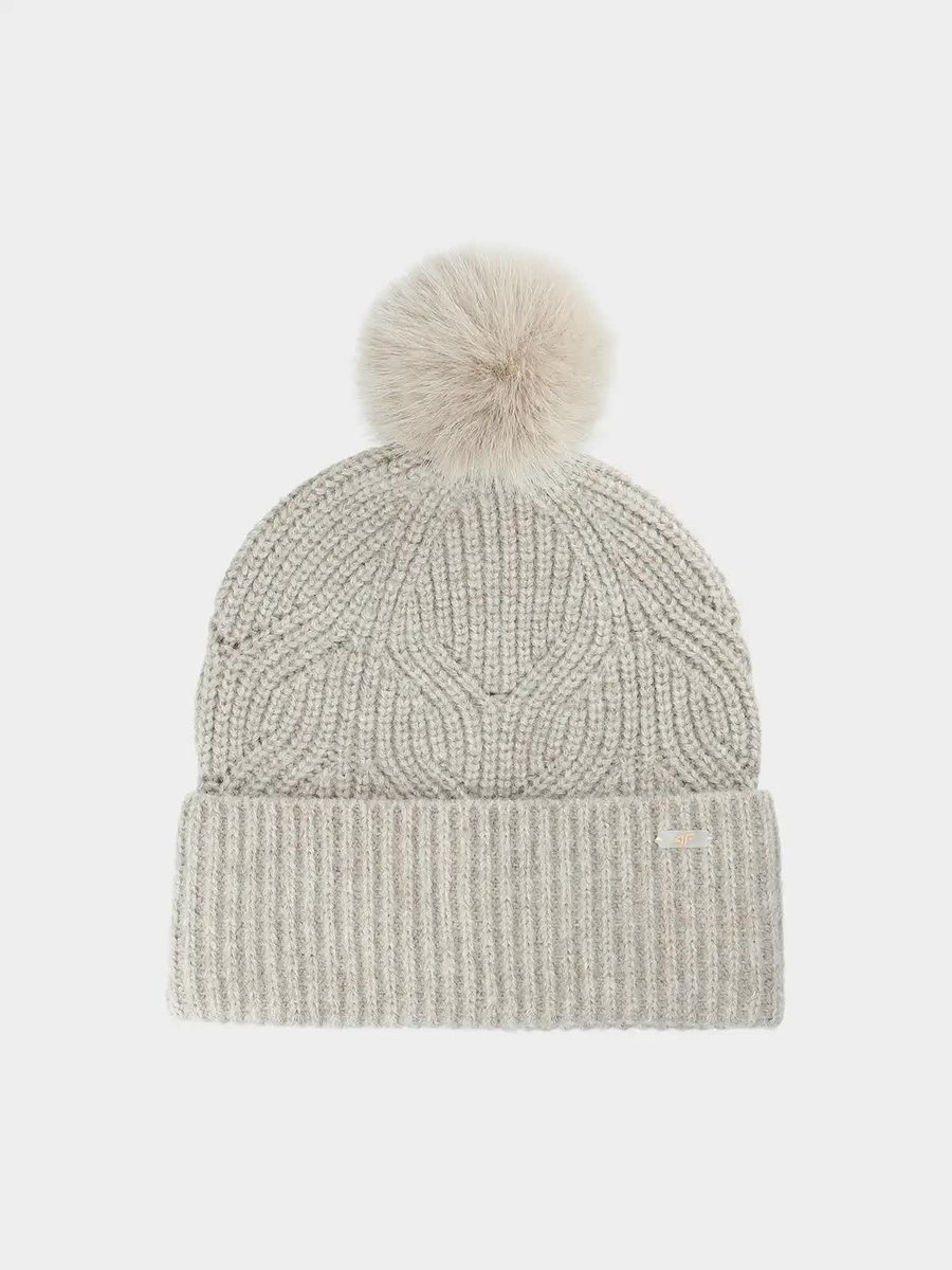 Czapka zimowa damska 4F - beżowa