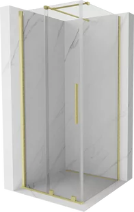 Mexen Velar kabina prysznicowa rozsuwana 120x120 cm, transparent, złota szczotkowana - 871-120-120-01-55 - Kabiny prysznicowe - miniaturka - grafika 1