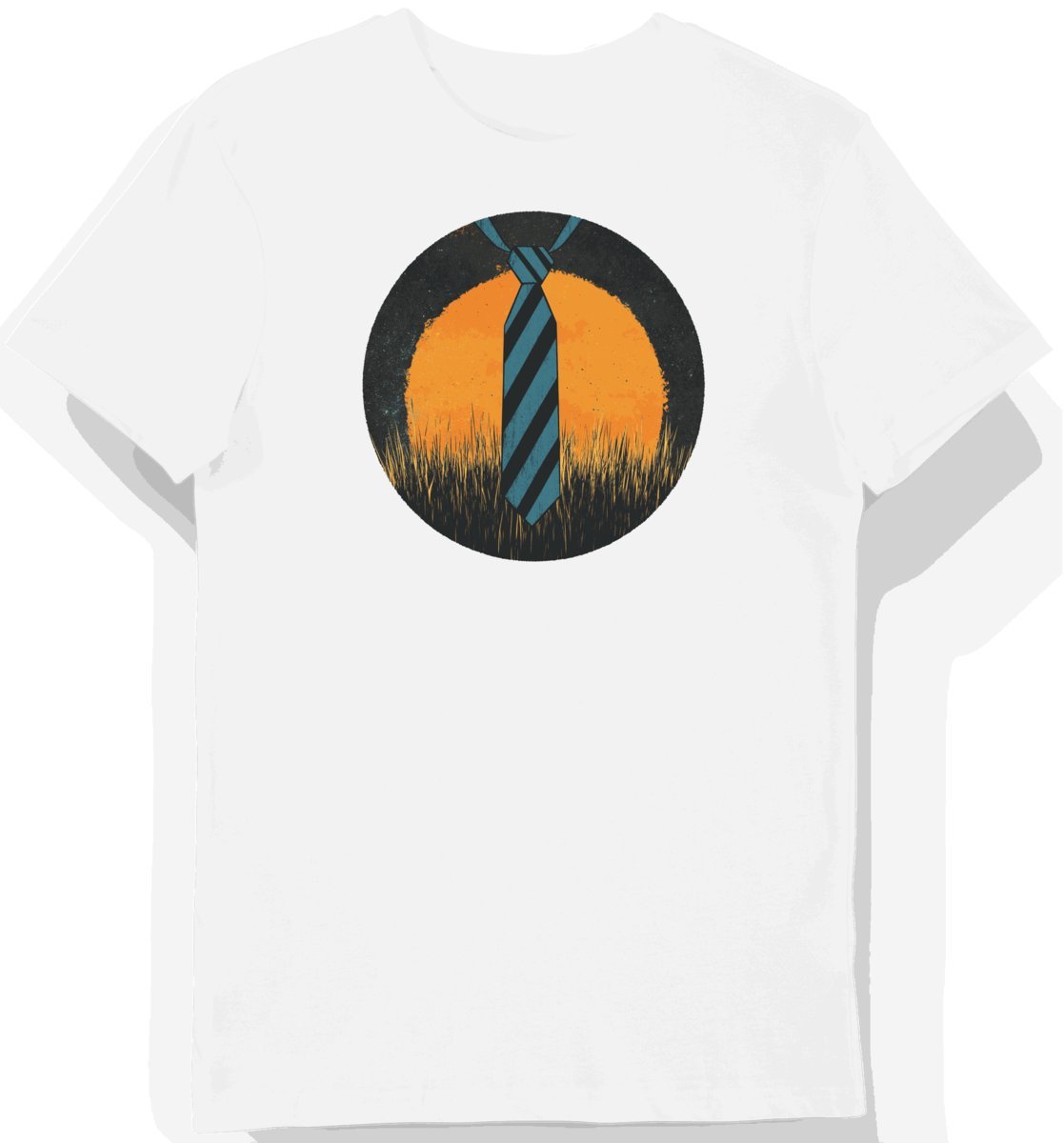 Koszulka męska biała z motywem retro w paski XL