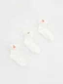 Buciki dla niemowląt - Reserved - Bawełniane skarpetki z haftem 3 pack - złamana biel - miniaturka - grafika 1