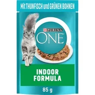 Mokra karma dla kotów - Purina ONE Indoor Formula z tuńczykiem i fasolką szparagową 26 × 85 g - miniaturka - grafika 1