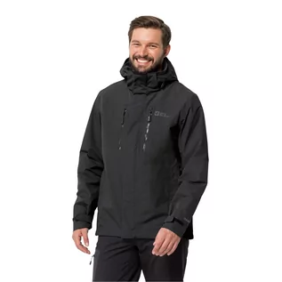 Kurtki męskie - Męska kurtka przeciwdeszczowa Jack Wolfskin JASPER JKT MEN black - S - grafika 1