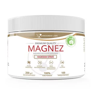 PROGRESS LABS PROGRESS LABS Magnez Magnesium Citrate 250g - Witaminy i minerały dla sportowców - miniaturka - grafika 1