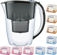 Dzbanki filtrujące - Dzbanek filtrujący Aquaphor Amethyst 2,8l +9 wkładów 3 + 3H + 3Mg, czarny - miniaturka - grafika 1