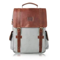 Plecaki - PLECAK NA LAPTOPA MĘSKI DUŻY POJEMNY CANVAS I SKÓRA NATURALNA PAOLO PERUZZI SI-01-BL - miniaturka - grafika 1