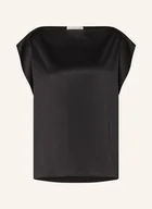 Bluzki damskie - Juvia Bluzka Bez Rękawów Caroll Z Satyny schwarz - miniaturka - grafika 1