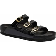 Klapki i japonki damskie - Birkenstock Skórzane klapki Florida - miniaturka - grafika 1