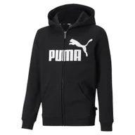Odzież sportowa dziecięca - Młodzieżowa bluza z kapturem z dużym logo Essentials PUMA Black - miniaturka - grafika 1