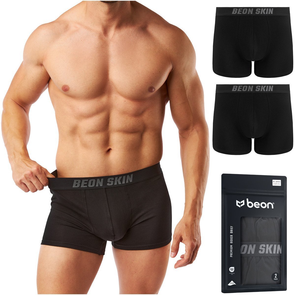 Bokserki męskie Beon MB-G10 Coal Black 2x XL
