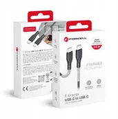 Kable komputerowe i do monitorów - ForCell Kabel USB C do USB C F-Energy QC4.0 PD 5A 240W Carbon 1 m CB-05C czarny - miniaturka - grafika 1