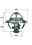 Termostaty - Termostat, płyn chłodzący Mahle TX 27 71D - miniaturka - grafika 1