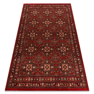 Dywan wełniany KASHQAI 4372 300 Kwiaty, ramka bordo czerwony 80x160 cm - Dywany - miniaturka - grafika 1