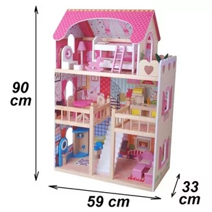 Norimpex Duży drewniany domek dla lalek z mebelkami - natychmiastowa wysyłka !!! - Domki dla lalek - miniaturka - grafika 1