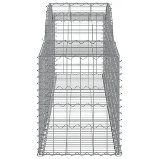 vidaXL Kosze gabionowe, 9 szt., 300x50x60/80 cm, galwanizowane żelazo - Ogrodzenia - miniaturka - grafika 6