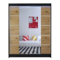 Szafy - Szafa z drzwiami przesuwnymi Camino V z oświetleniem RGB, Czarny / Dąb Artisan - miniaturka - grafika 1